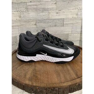 Men's Nike Alpha Huarache Elite 4 Turf DJ6523-011 Black/White/Dark Grey Size 7.5